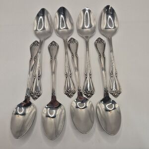 Lot of 8 Oneida ARBOR ROSE TRUE ROSE Teaspoons USA